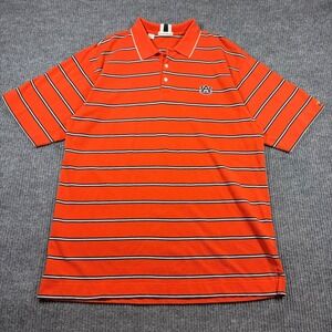 Cutter & Buck Shirt Men's L Auburn Tigers Orange Striped Short Sleeve Polo